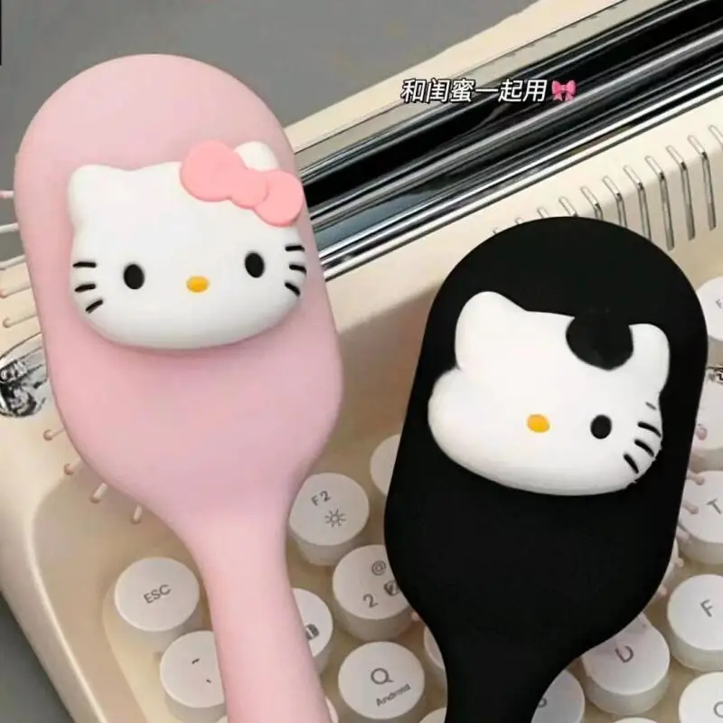 Hair Care Good Hair - หวีลมแบบพกพาลายการ์ตูน Hello Kitty สำหรับดูแลเส้นผม หวีป้องกันผมพันกัน หวีนวดสำหรับผมเปียกและแห้ง