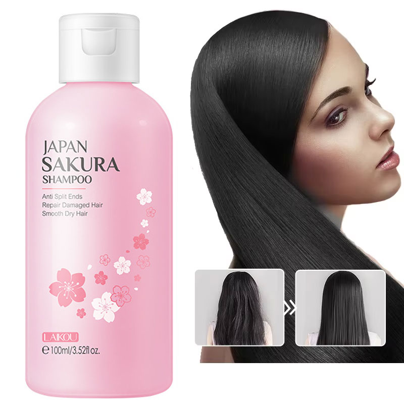 Hair Care Organic - LAIKOU ญี่ปุ่น Sakura แชมพูซ่อมแซมผมเสีย Moisturizing Nourishing