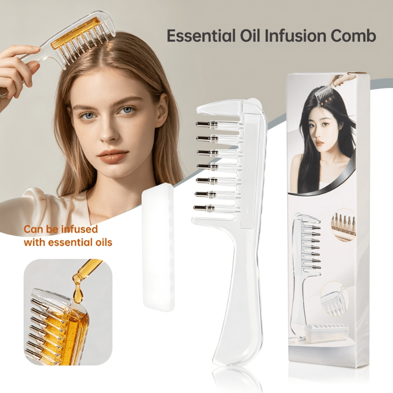 Hair Growth Serum Oil - หวีใสสำหรับน้ำมันหอมระเหย หวีสำหรับทาเซรั่มบำรุงหนังศีรษะ ใช้ซ้ำได้ แปรงสำหรับนวดและจ่ายน้ำมันเพื่อกระตุ้นการเจริญเติบโตของเส้นผม