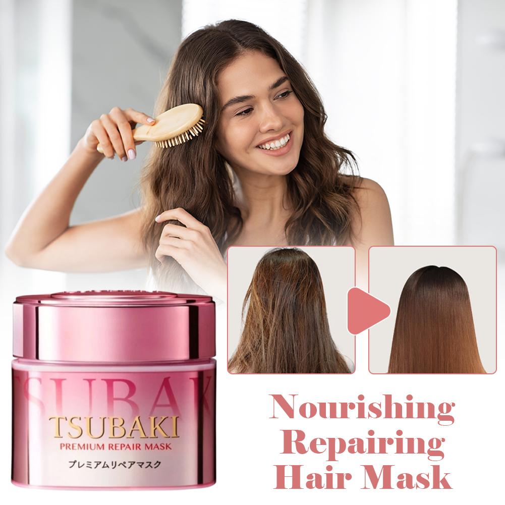 Hair Care Tsubaki - มาส์กผมซูบากิ 180 กรัม บำรุงผมให้เรียบลื่น ลดการชี้ฟู สำหรับผมเสีย