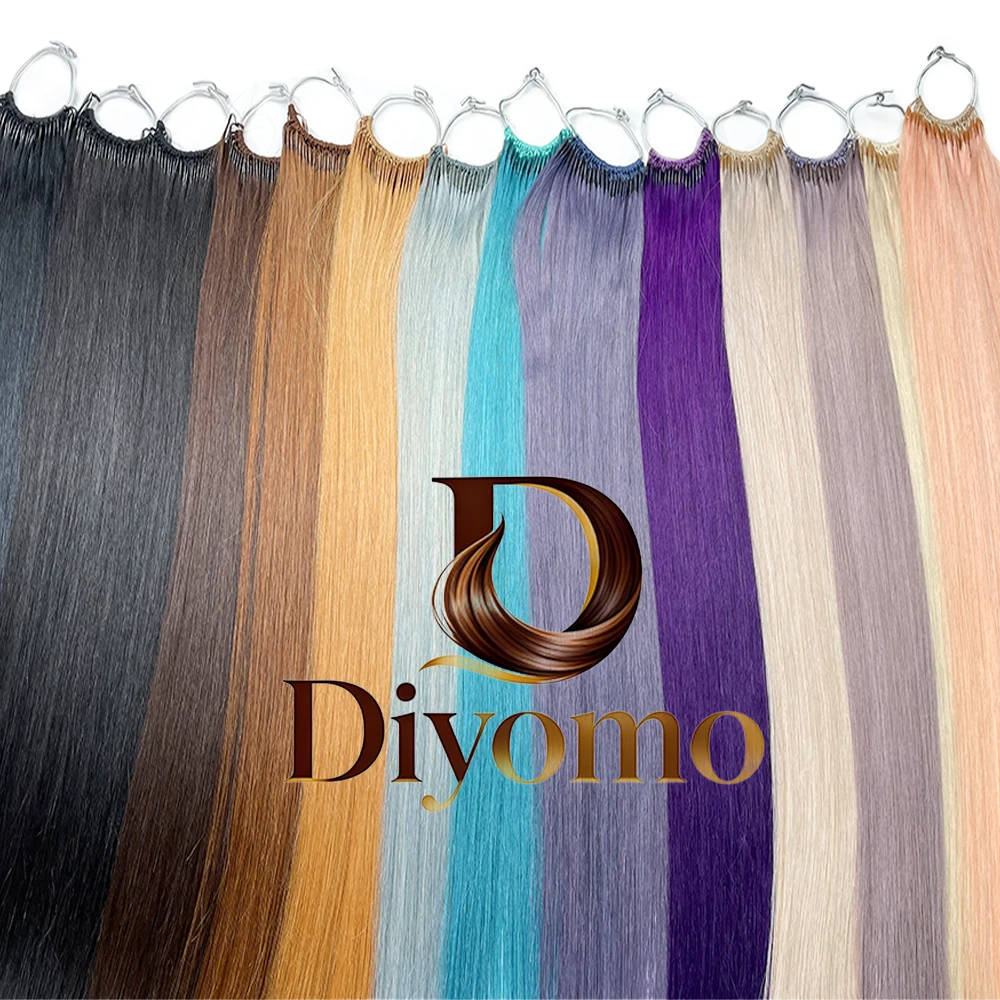 Hair Care Color - ผมต่อขนนกสองชั้นแบบปัดสองด้าน ทำจากเส้นใยฝ้ายแท้ 100% ผมแท้จากเกาหลี สีธรรมชาติ ขายดี