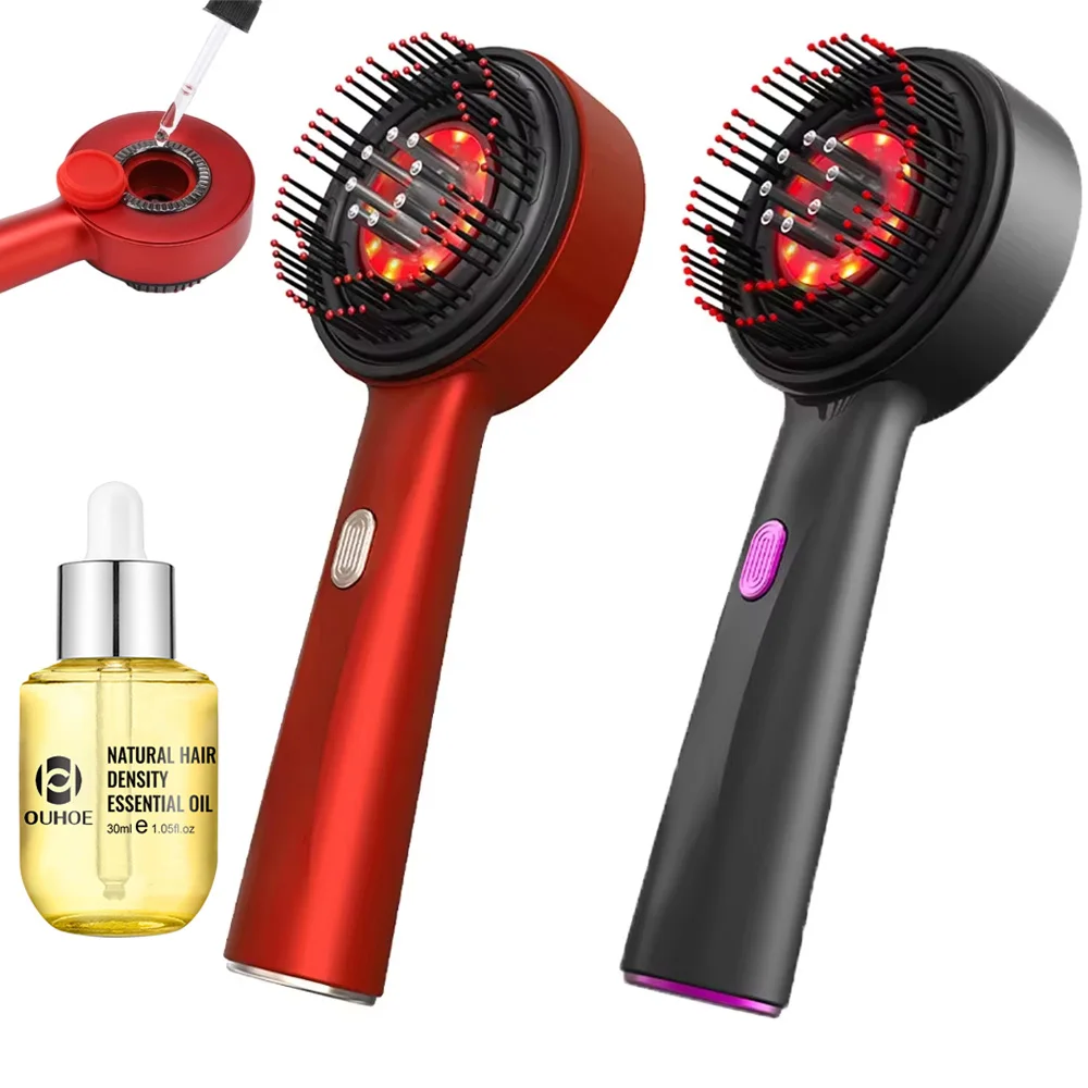 Hair Growth Serum Oil - หวีนวดหนังศีรษะ 630 นาโนเมตรอินฟราเรดเครื่องนวดศีรษะสำหรับการเจริญเติบโตของเส้นผมไฟฟ้าหนังศีรษะน้ำมัน Applicator Anti-Hair Loss