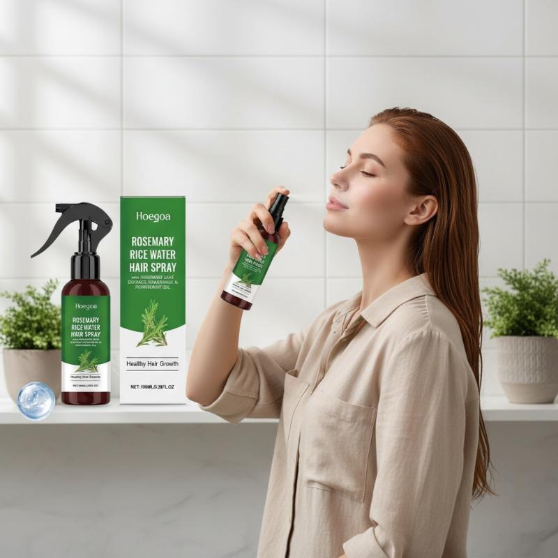 Hair Care With Rice Water - สเปรย์บำรุงเส้นผมโรสแมรี่ผสมน้ำข้าว บำรุงหนังศีรษะ เพิ่มความหนา ลดรังแค ให้ผมนุ่มลื่น แข็งแรง