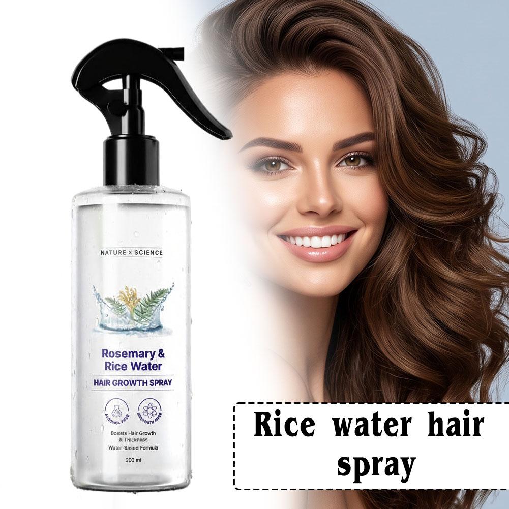 Hair Care With Rice Water - สเปรย์บำรุงผมน้ำข้าวผสมโรสแมรี่ 200 มล. บำรุงหนังศีรษะ ดูแลเส้นผม ให้ความสดชื่น