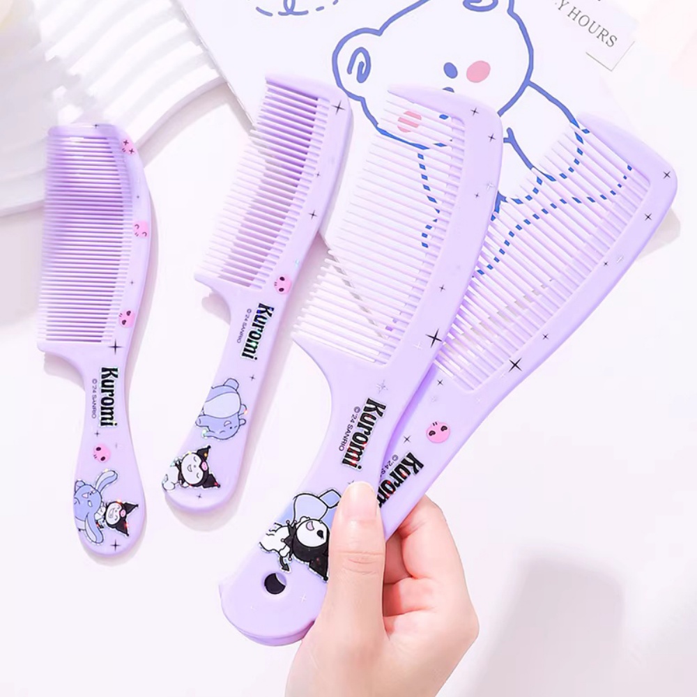 Hair Care Good Hair - หวีผมแท้ของซานริโอ ลายการ์ตูนคุโรมิ ซินนามอโรล อุปกรณ์ดูแลเส้นผมส่วนตัวสำหรับใช้ในบ้าน หวีซี่ถี่สำหรับจัดแต่งทรงผมหน้าม้า พกพาสะดวก