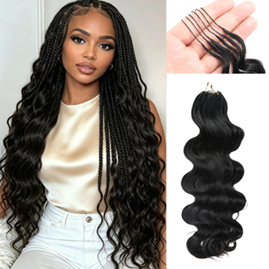 Hair Care For Wavy Hair - ผมต่อแบบโครเชต์ไร้ปม แยกช่อสำเร็จรูป 100% ผมแท้ แบบมิราเคิลน็อตส์ ทรงอินเดียนบอดี้เวฟ