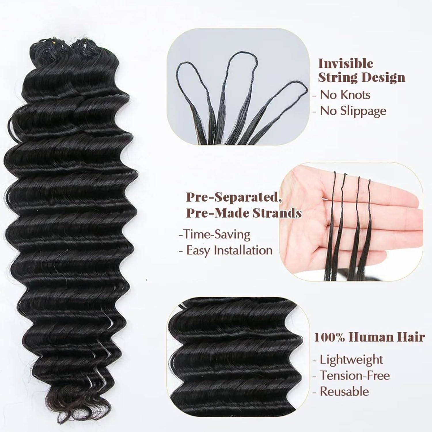 ผมต่อแบบโครเชต์ลอนลึก  แบบไม่ม - Hair Care Color บทวิจารณ์และราคา