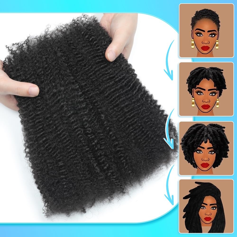 ผมแท้แบบ Afro Kinky Curly สำหร - Hair Care Color บทวิจารณ์และราคา