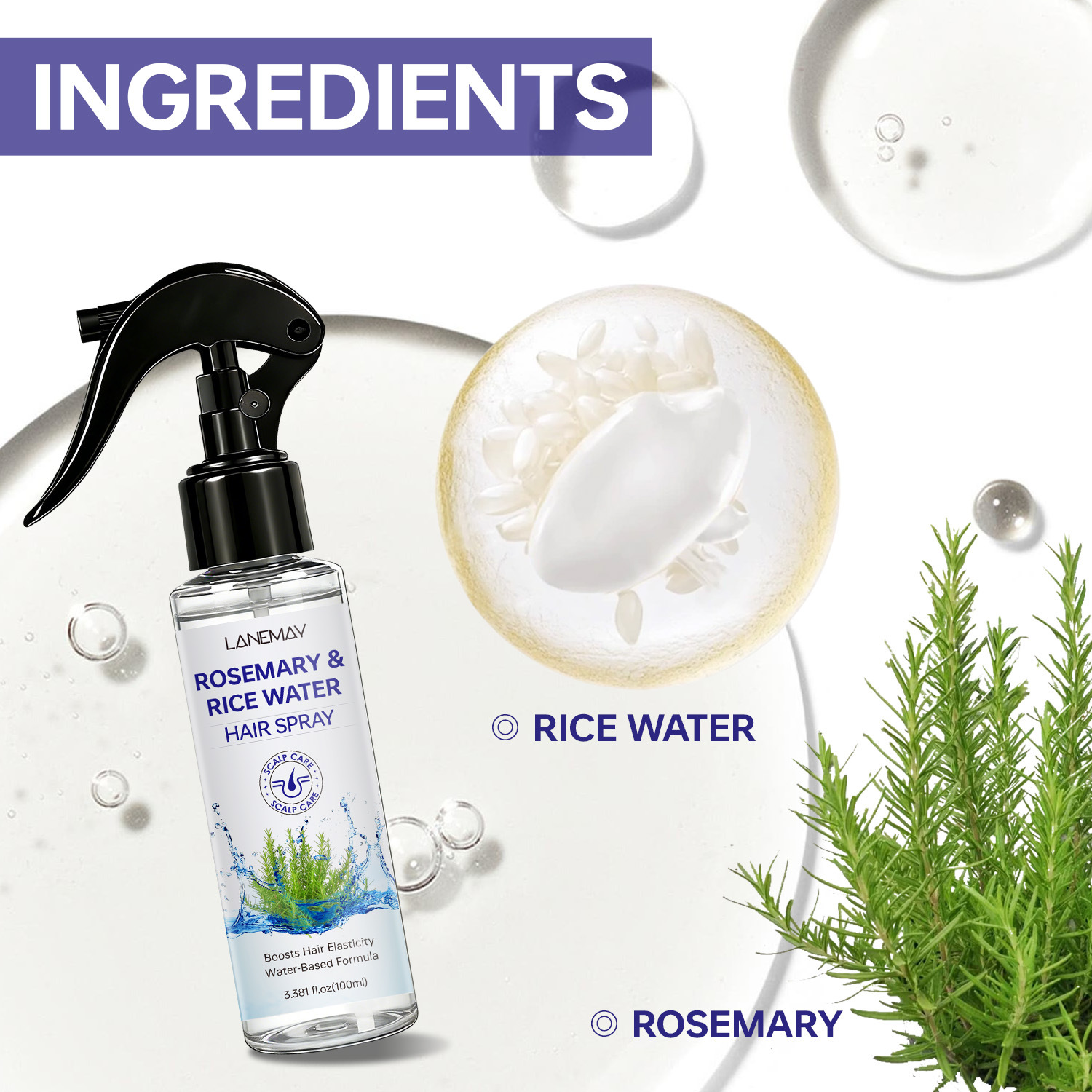 สเปรย์ฉีดผมโรสแมรี่และน้ำข้าว  - Hair Care With Rice Water บทวิจารณ์และราคา